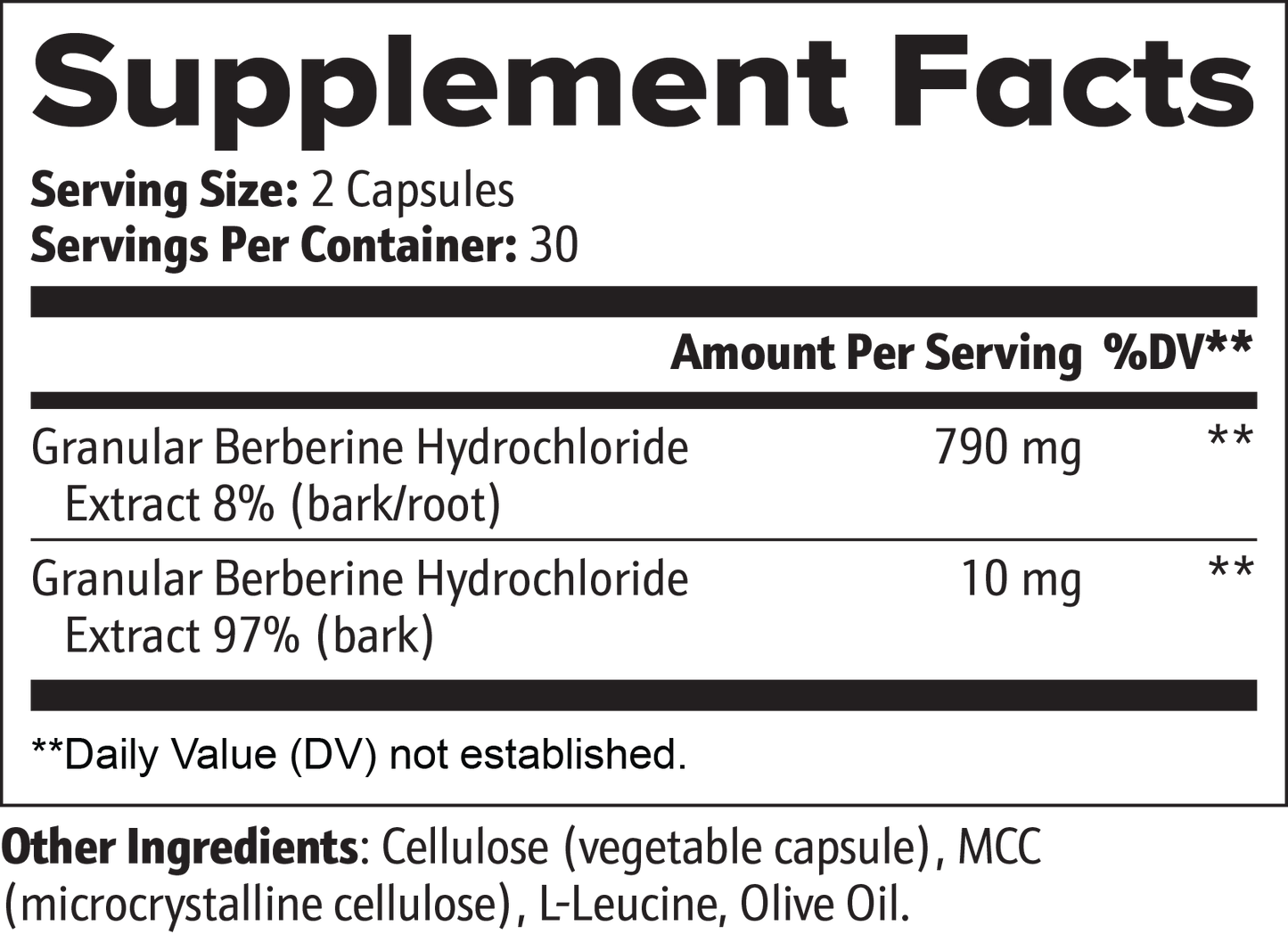 Berberine, 60 capsules