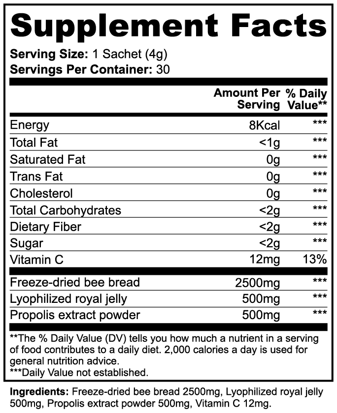 Bee Bread Powder, 30 servings