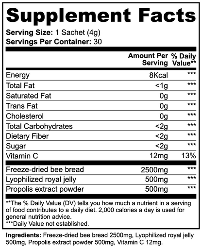 Bee Bread Powder, 30 servings