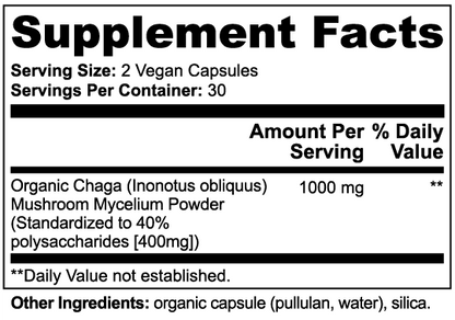 Chaga Mushroom, 60 Capsules (1000 mg)